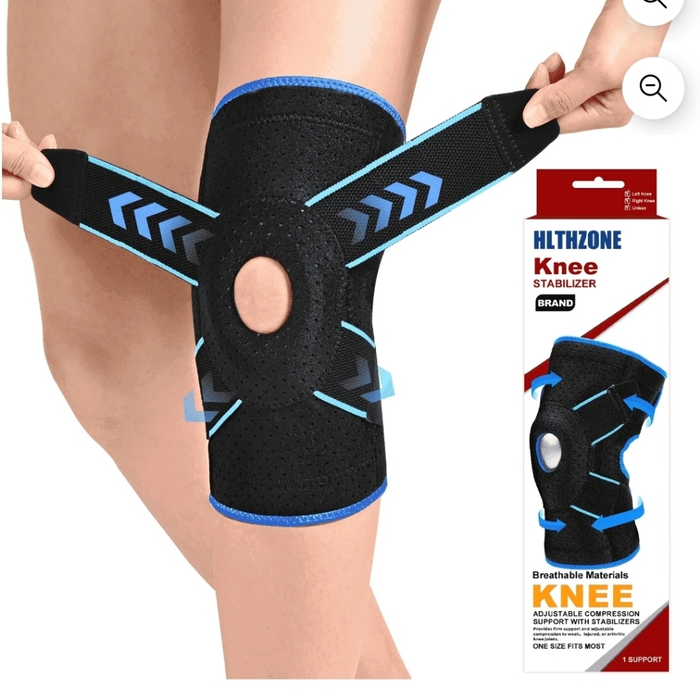 HLTHZONE Black and Blue Knee Stabilizer